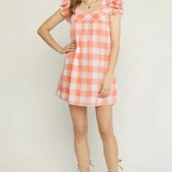 Purple Door Boutique Summer SALE Spring Sunsets Peach Babydoll Dress