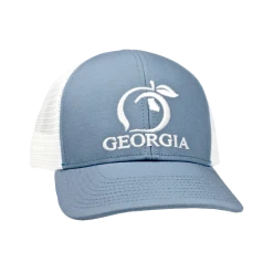 Peach State Pride Georgia Lake Blue & White Trucker Hat