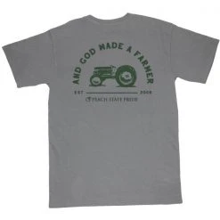 T-Shirts Peach State Pride God Made A Farmer Gray T Shirt