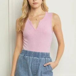 Purple Door Boutique Summer SALE Basic Pink Ribbed Bodysuit