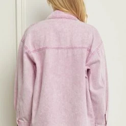 Purple Door Boutique Trendy Soul Pink Denim Jacket