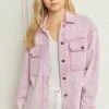 Purple Door Boutique Trendy Soul Pink Denim Jacket