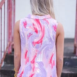 Purple Door Boutique Lavender Combo Cowl Neck Top Summer SALE