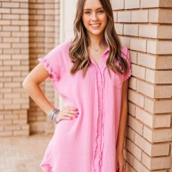Purple Door Boutique Beach Days Pink Gauze Dress New Arrivals