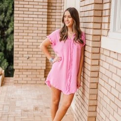 Purple Door Boutique Beach Days Pink Gauze Dress New Arrivals