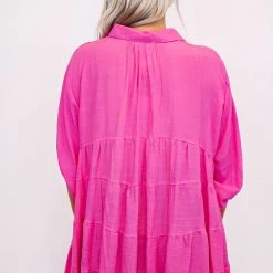 Purple Door Boutique Spring Fancy Pink Tunic Top New Arrivals