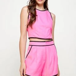 Purple Door Boutique Fairytale Ending Pink Linen Top New Arrivals