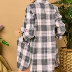Purple Door Boutique Winter Season Pink Plaid Shacket