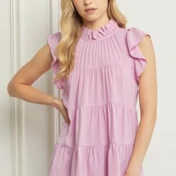 Purple Door Boutique Ladies' Making Memories Baby Pink Tiered Top