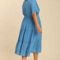 Purple Door Boutique Hopeless Romantic Blue Midi Dress