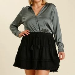 Purple Door Boutique The Little Black Tiered Ruffle Skirt