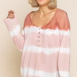 Purple Door Boutique Curvy Girl Wild Strawberry Stripe Top Ladies'