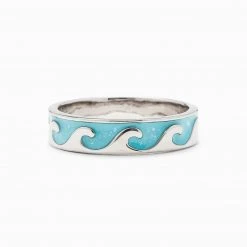Jewelry Pura Vida Reversible Enamel Wave Ring Silver