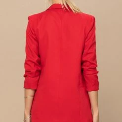 Purple Door Boutique Small Town Charm Red Blazer