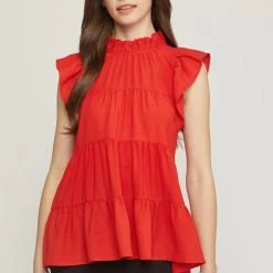 Purple Door Boutique Making Memories Red Tiered Top New Arrivals