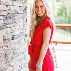 Purple Door Boutique Desert Flames Red Romper New Arrivals