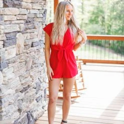 Purple Door Boutique Desert Flames Red Romper New Arrivals