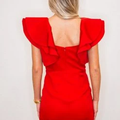 Purple Door Boutique Chic Ruffles Red Dress 7 Purple Door Boutique Chic Ruffles Red Dress