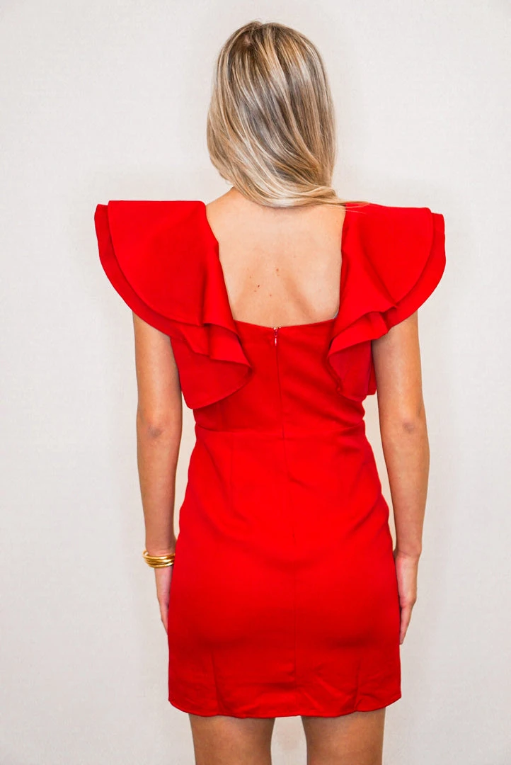 Purple Door Boutique Chic Ruffles Red Dress 4 Purple Door Boutique Chic Ruffles Red Dress