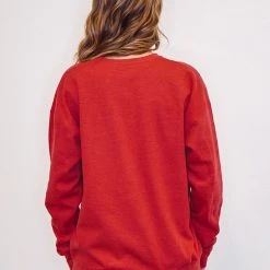 Purple Door Boutique Georgia Smiley Face Red Sweatshirt