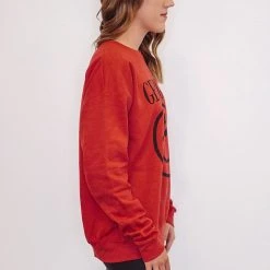 Purple Door Boutique Georgia Smiley Face Red Sweatshirt