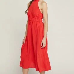 Purple Door Boutique Midnight Dance Red Midi Dress