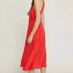 Purple Door Boutique Midnight Dance Red Midi Dress