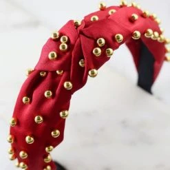 Purple Door Boutique Accessories/Gifts Gold Studded Red Headband