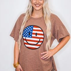 Purple Door Boutique American Smiles Graphic Tee New Arrivals