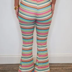 Purple Door Boutique Multicolor Striped Two Piece Set