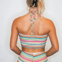 Purple Door Boutique Multicolor Striped Two Piece Set