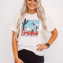 Purple Door Boutique Dream Weaver Ivory Dreamer Graphic Tee