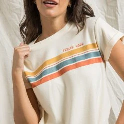 The Purple Door Boutique Cream Feelin' Good Graphic Tee