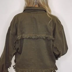 Purple Door Boutique New Arrivals North Woods Olive Denim Jacket