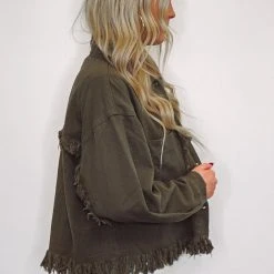 Purple Door Boutique New Arrivals North Woods Olive Denim Jacket