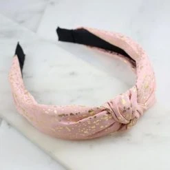 Purple Door Boutique Riverton Metallic Splatter Headband Light Pink