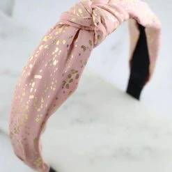 Purple Door Boutique Riverton Metallic Splatter Headband Light Pink