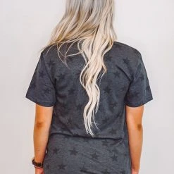 Purple Door Boutique Ladies' Rockin' In The USA Star Black Tee