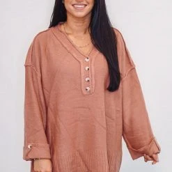 Purple Door Boutique Totally In Love Rose Sweater Ladies'