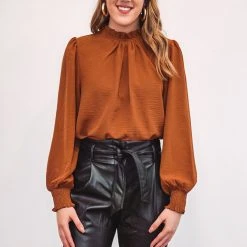 Purple Door Boutique Lovely Lady Toffee Top