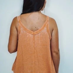 Purple Door Boutique Rust Mineral Washed Tank Top Summer SALE