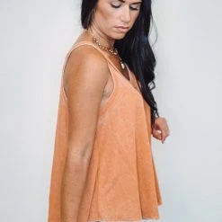 Purple Door Boutique Rust Mineral Washed Tank Top Summer SALE