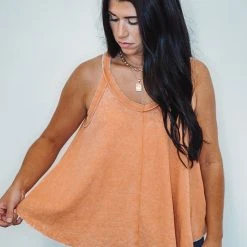 Purple Door Boutique Rust Mineral Washed Tank Top Summer SALE