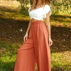 Purple Door Boutique Sunny Day Rust Palazzo Pants New Arrivals