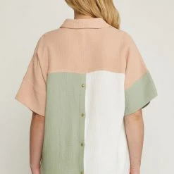 The Purple Door Boutique True Wish Sage Colorblock Top New Arrivals