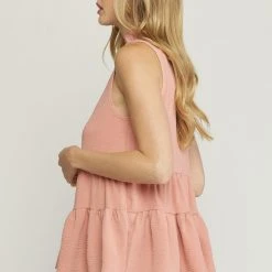 Purple Door Boutique Wishful Delight Salmon Tiered Top New Arrivals