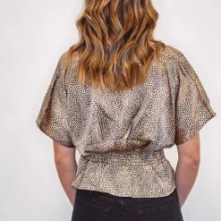 Purple Door Boutique Satin Feels Animal Print Top