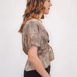 Purple Door Boutique Satin Feels Animal Print Top