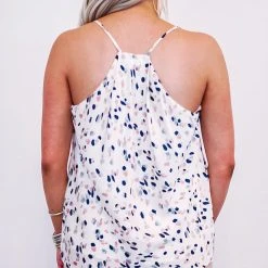 Purple Door Boutique Summer SALE No Rules Satin Dalmatian Print Tank Top
