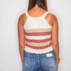 Purple Door Boutique Mauve Scalloped Knit Tank Top